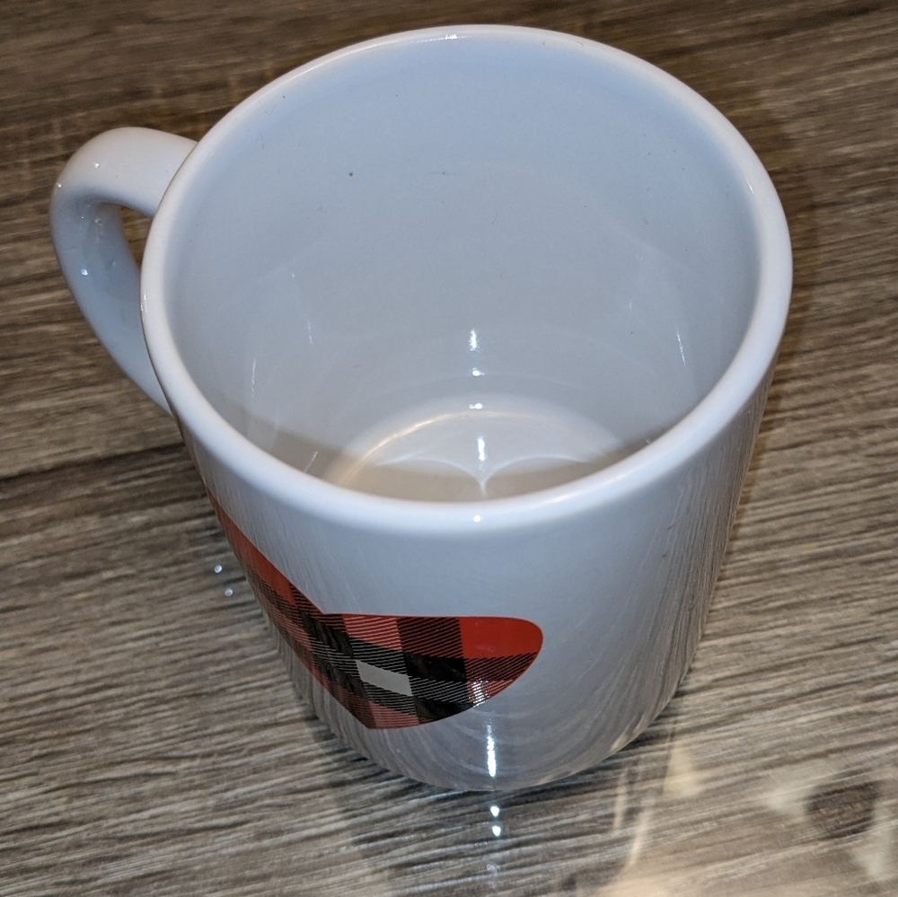 Plaid Heart Mug Red Black Buffalo Plaid Tartan Love Romantic Western Picnic - Picture 4 of 4